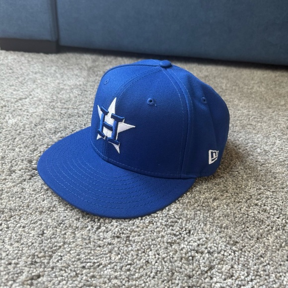 New Era Houston Astros 59fifty fitted Hat Royal Blue Size 7 NWOT - Picture 1 of 9